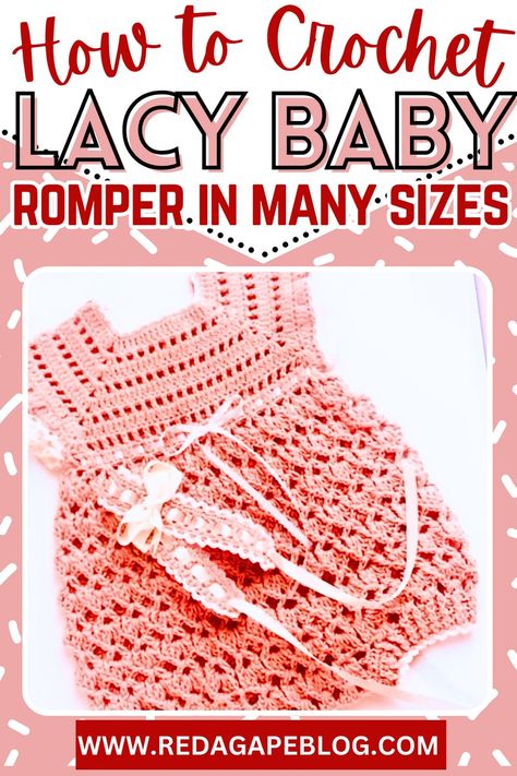 Crochet Baby Romper In Various Sizes Crochet Patterns Free Baby Girl, Crochet Newborn Girl, Free Baby Crochet Patterns, Crochet Baby Romper, Crochet Baby Projects, Beanie Pattern Free, Crochet Beanie Pattern Free, Baby Romper Pattern, Newborn Crochet Patterns