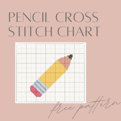 Pencil Cross Stitch Pattern, Teacher Cross Stitch Patterns, Teacher Cross Stitch, Free Cross Stitch Pattern, Keeping It Real, Cross Stitch Bookmarks, Stitch Art, Dmc Floss, Cross Stitch Patterns Free