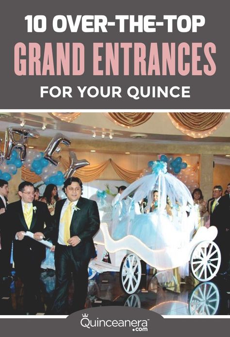 If you’re looking for grand entrances that are far from the traditional, you’ve come to the right place! These 10 inspiring ideas are truly out of this world. - See more at: http://www.quinceanera.com/planning/10-over-the-top-grand-entrances/?utm_source=pinterest&utm_medium=social&utm_campaign=planning-10-over-the-top-grand-entrances#sthash.qsYmJgTC.dpuf Sweet 16 Grand Entrance Ideas, Quinceanera Grand Entrance Ideas, Quinceanera Entrance Ideas, Sweet 16 Entrance Ideas, Grand Entrance Songs, Quinceanera Entrance, Quinceanera Chambelanes, Quinceanera Traditions, Quinceanera Court