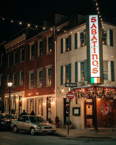 Sabatino's sign at night in Little Italy, Baltimore, Maryland Baltimore Aesthetic, Baltimore Street, Rail Transport, Hotel Motel, Posters Framed, City Car, Baltimore Maryland, Little Italy, Image House