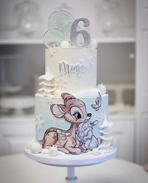 Bambi Cake, Rodjendanske Torte, Twin Birthday Cakes, Tiered Cakes Birthday, Onederland Birthday Party, Winter Birthday Parties, Baby Birthday Decorations, Sweet 16 Birthday Cake, Unicorn Birthday Cake