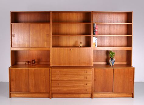 Danish Wall Unit, Midcentury Wall Unit, Mcm Wall Unit, Mcm Bookshelf, Desk Build, Mid Century Modern Bookshelf, Modern Wall Unit, Mid Century Wall Unit, Mid Century Storage