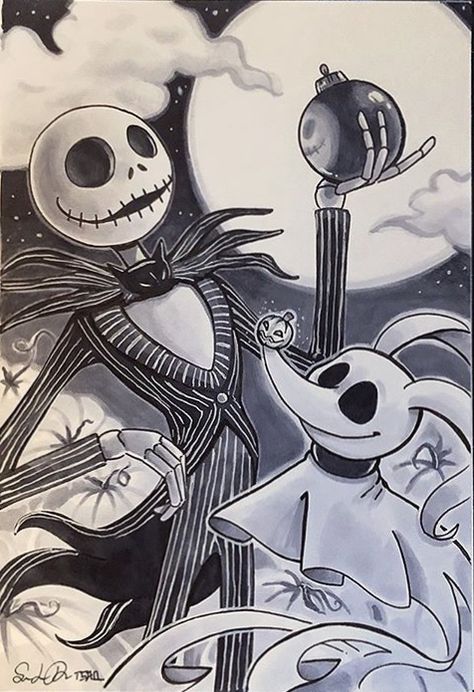 Jack And Sally Drawing, Jack Skellington Drawings, Skellington Drawing, Jack Skellington Drawing, Monsieur Jack, Nightmare Before Christmas Pictures, Jack Nightmare Before Christmas, Nightmare Before Christmas Drawings, Nightmare Before Christmas Tattoo