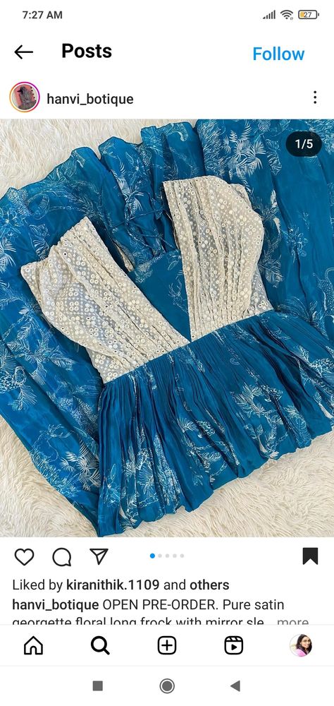 Long Frocks With Georgette Sarees, Georgette Long Frocks Indian, Maxi Dress Styles, Simple Frock Design, Kids Dress Collection, Best Blouse Designs, Long Gown Design, Cutwork Blouse Designs, Long Frock