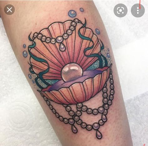 Pearl Tattoo, Tropical Tattoo, Seashell Tattoos, Shell Tattoos, Jewel Tattoo, Tattoo Quotes For Women, Theme Tattoo, Moon Tattoo Designs, Nautical Tattoo