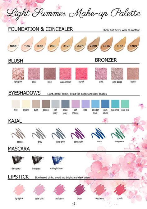 Light And Cool Color Palette, Summer Light Personal Color, Light Summer Color Palette Lipstick, Light Summer Color Makeup, Light Summer Dream Wardrobe, Summer Clear Color Palette, Dream Wardrobe Light Summer, Cool Summer Eye Makeup, Light Summer Color Palette Jewelry