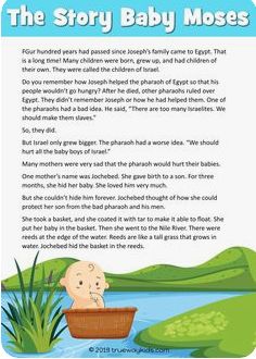 The Story Baby Moses Baby Moses Crafts, Moses Bible, Bible Lesson For Kids, Exodus Bible, Trueway Kids, Preschool Bible Lessons, Baby Bible, Bible Object Lessons, Baby Moses