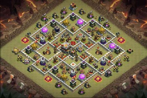 Copy this Town Hall 11 War Base Directly in Clash of Clans Game. Clash Of Clans Base, Archer Queen, Clash Of Clans Game, Clan Castle, Trophy Base, Barbarian King, Air Cannon, Giant Bomb, Cool Wallpapers For Phones