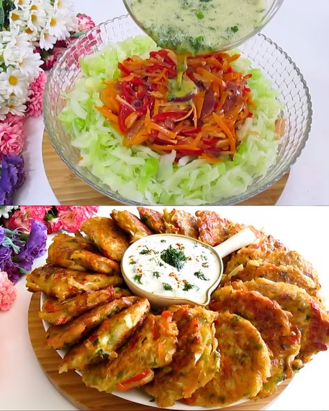 Cabbage and Vegetable Fritters Recipe Vegetable Fritters, Baked Apple Oatmeal, Tater Tot Recipes, Broccoli And Potatoes, Light Soups, Fritters Recipe, Brunch Spread, Flavorful Vegetables, Fritter Recipes