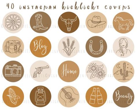 Instagram Highlight Cover Crafts Instagram Highlight Covers Cowgirl, Western Instagram Highlight Covers, Western Instagram, Cowgirl Instagram, Pastel Highlights, Cover Icons, Icons Ig, Story Backgrounds, Boho Instagram