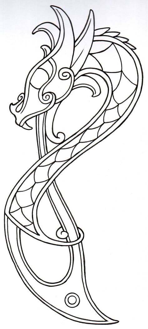 Rabe Tattoo, Art Viking, Viking Pattern, Design Dragon, Viking Dragon, Leather Tooling Patterns, Tooling Patterns, Viking Designs, Celtic Patterns