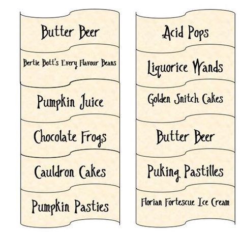 Harry Potter Food Labels, Harry Potter Tea Party, Harry Potter Sleepover, Harry Potter Tea, Harry Potter Themed Party, Harry Potter Snacks, Harry Potter Candy, Beast Movie, Cumpleaños Harry Potter