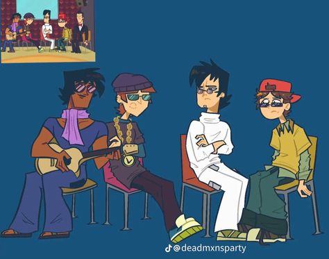 Drama Brothers Total Drama, The Drama Brothers, Justin Tdi Fanart, Harold Total Drama Fanart, Alright Campers, Tdi Fanart, Disventure Camp, Drama Total, Drama Island