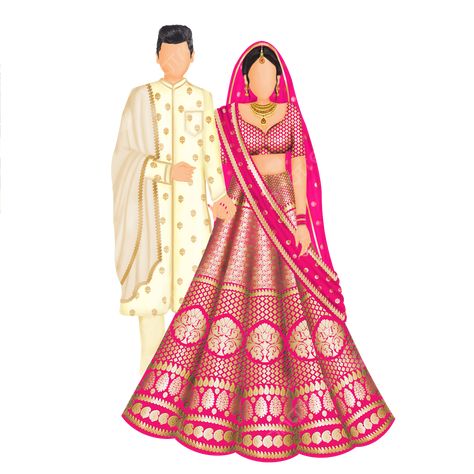 Caricature Drawing Wedding Couple, Bride Groom Illustration Indian, Hindu Wedding Illustration, Indian Bride Groom Illustration, Hindu Bride And Groom Cartoon, Bride Groom Caricature, Indian Bride And Groom Illustration, Indian Wedding Couple Illustration, Bride Groom Illustration