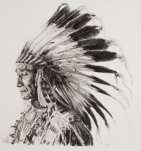 Paul_Calle-Sioux, Indian_Chief Bear Ghost, Indian Tattoo Design, Native American Drawing, Sioux Indian, American Indian Tattoos, Native American Tattoo, Native American Tattoos, Native Tattoos, Native American Warrior