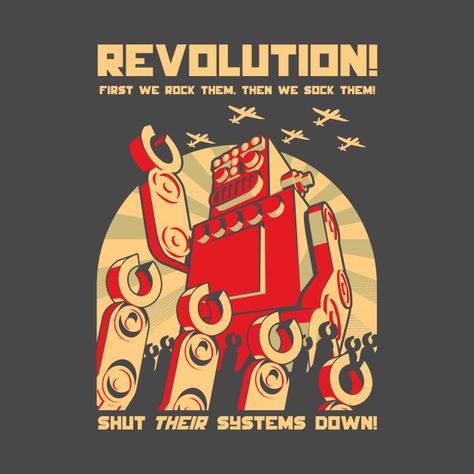 Revolution Poster, Robot Revolution, Vector Robot, Revolution Art, Tech Inspiration, Propaganda Art, Tech Art, Retro Designs, Gig Posters