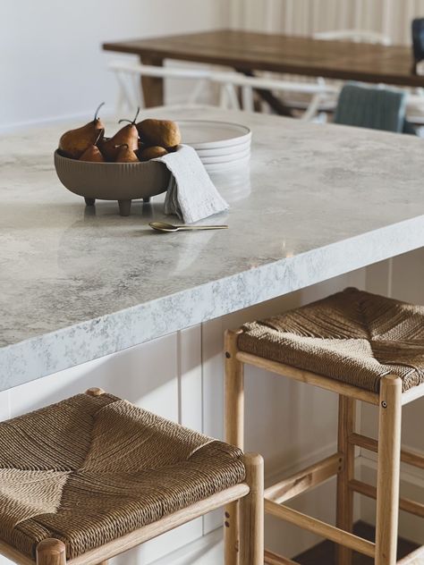 Stone ambassador ottoman grey Stone Ambassador Ottoman Grey, Ottoman Grey Stone Ambassador, Stone On Kitchen Island, Stone Ambassador, Californian Bungalow, Grey Ottoman, Island Bench, Stone Bench, Contemporary Coastal