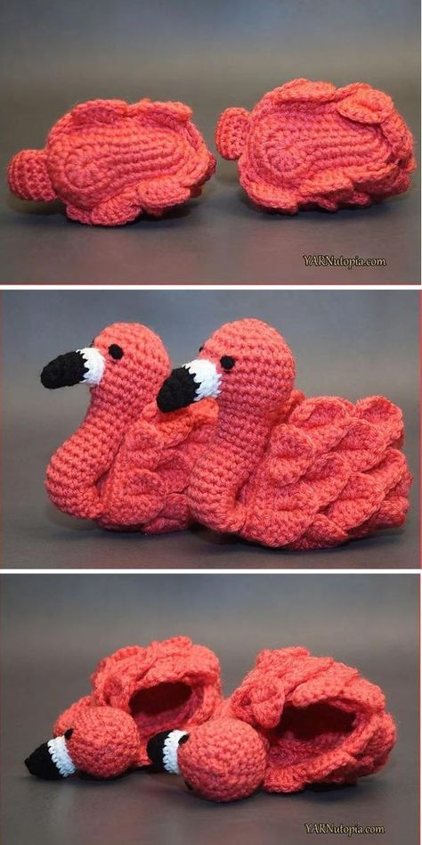 A pop of nice pink color is always a good idea, especially when it is in the form of a friendly flamingo. These will easily brighten even the greyest day for the newborn baby. #freecrochetpattern #crochetpattern #crochetbabybooties #crochetbooties #crochetforbaby #crochetfornewborn Crochet Flamingo, Baby Booties Free Pattern, Crochet Baby Booties Pattern, Crochet Baby Shoes Pattern, Baby Shoes Pattern, Baby Booties Pattern, Pola Amigurumi, Booties Crochet, Haken Baby