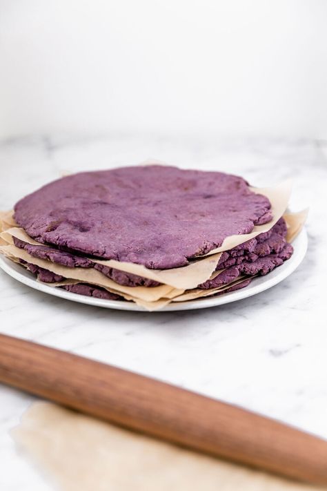 Purple Potato Recipe, Purple Potato Recipes, Potato Flatbread, Steamed Potatoes, Purple Sweet Potato, Purple Potatoes, Purple Sweet Potatoes, Flatbread Recipes, Cooking For Two