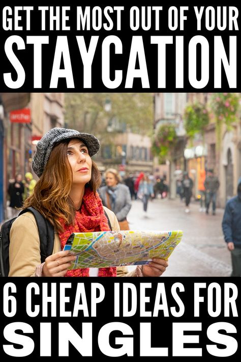 Staycation Ideas For Singles, Bucket List Ideas For Women, Staycation Ideas, Cheap Vacation, Relaxing Time, List Of Things, Bucket Lists, List Ideas, Vacation Ideas