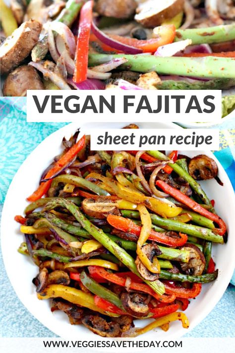 Fajitas Sheet Pan, Plantbased Dinner, Vegan Fajitas, Veggie Fajitas, Tofu Sandwich, Tasty Vegetarian Recipes, Snacks Für Party, Sheet Pan Recipes, Vegan Dinner Recipes