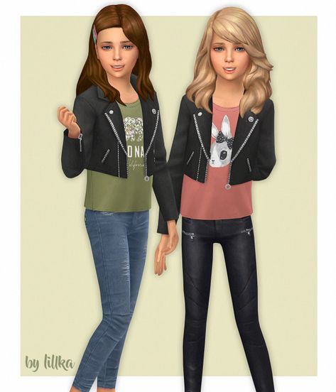 Sim4 Cc, Kids Leather Jackets, Masculine Clothing, Sims 4 Patreon, Sims 4 Cc Kids Clothing, Weekend Mood, Sims 4 Children, Sims 4 Characters, Sims 4 Toddler