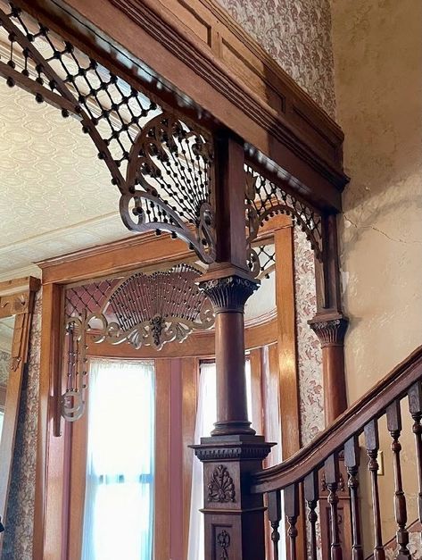 Amy Leigh ` Franklin, Indiana | WabashikiWoodworks Victorian Fretwork, Franklin Indiana, Victorian Style House, House Elements, Castle Home, Victorian Interiors, Victorian Design, Living Room Remodel, Elegant Interiors