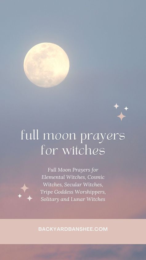 In this post, you’ll get to see a variety of different full moon prayers, and hopefully find the perfect one for you. Read more at backyardbanshee.com Full Moon Prayers, Prayer For Good Luck, Spelling Quotes, Full Moon Quotes, Full Moon Spells, Community Quotes, Manifestation Prayer, Lunar Witch, Money Prayer