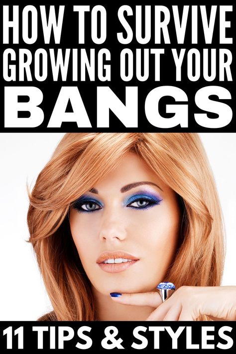 Haircuts Growing Out Bangs, Ways To Style Bangs While Growing Out, How To Grow Out Your Bangs Fast, Tips For Growing Out Bangs, How To Style Hair When Growing Out Bangs, How To Wear Bangs While Growing Them Out, How To Grow Bangs Out, Growing Our Bangs Hairstyles, Growing Out Bangs Stages