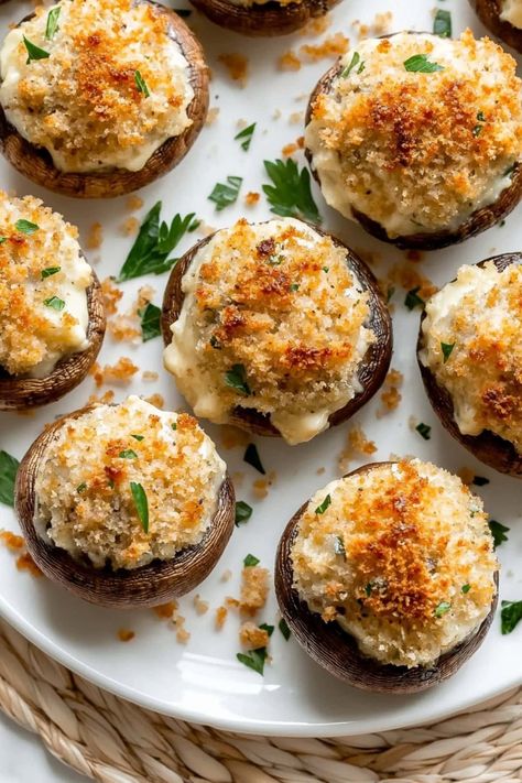 Stuffed Mushrooms - Insanely Good Longhorn Stuffed Mushrooms Recipe, Stuffed Mushrooms Cream Cheese, Stuffed Mushrooms With Cream Cheese, Easy Stuffed Mushrooms, Best Stuffed Mushrooms, Baked Stuffed Mushrooms, Stuffed Mushrooms Easy, Mushroom Appetizers, Cheese Stuffed Mushrooms