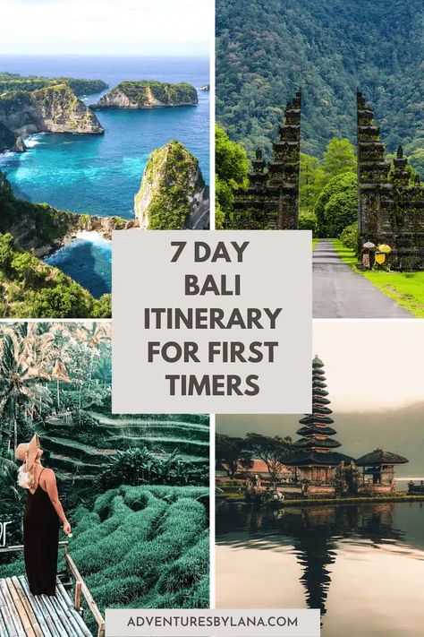 The PERFECT 7 Day Bali Itinerary for First Timers - Adventures by Lana Trip To Bali, Uluwatu Temple, Bali Itinerary, Perfect Days, Bali Travel Guide, Happy Hour Cocktails, Famous Beaches, Asia Travel Guide, Bali Travel