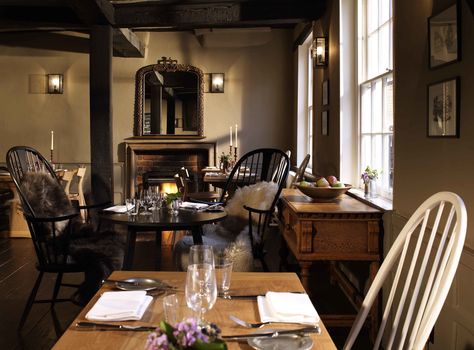 The Michelin-starred chef is offering inventive British cuisine in an Elizabethan setting Pub Interior, Pub Design, Best Pubs, Sheepskin Throw, Interior Design Rustic, County House, Winter Getaway, Soho House, Rustic Interiors