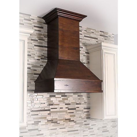 30" Designer Series Walnut/Hamilton Wooden Wall Range Hood (ZL329WH-30) Stove Vent Hood, Wooden Range Hood, Wall Range Hood, Kitchen Hood Design, Stove Vent, Oven Hood, Kitchen Chimney, Hood Ideas, Shelving Design