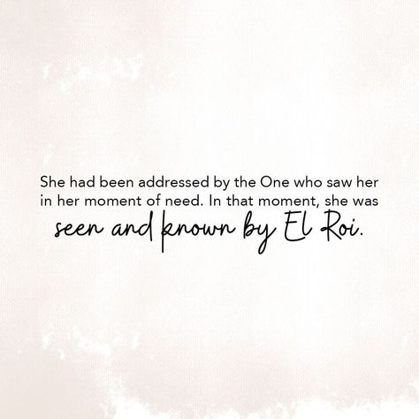 Just as Hagar, we may find ourselves sometimes in a wilderness. Whether by our own doing or something that was done to us, we can be certain that God sees us. He is aware of our afflictions and suffering. He will not leave us in the desert alone. He shows up in the middle of it all to instruct and reveal His promises to us! Take heart because El Roi is with you! El Roi Tattoo, The God Who Sees Me, God Who Sees Me, The God Who Sees, God Who Sees, Godly Relationship, Take Heart, In Christ Alone, Bible Motivation