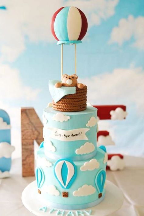 Take a look at the stunning tiered birthday cake decorated with clouds and topped with a fabulous fondant teddy in a hot air balloon at this magical hot air balloon 1st birthday party See more party ideas and share yours at CatchMyParty.com #catchmyparty #partyideas #4favoritepartiesoftheweek #hotairballoon #boy1stbirthdayparty #hotairballooncake Hot Air Balloon 1st Birthday, Tiered Birthday Cake, Teddy Cakes, 1st Bday Cake, Hot Air Balloon Cake, Boys 1st Birthday Cake, Tiered Cakes Birthday, Hot Air Balloon Party, Cloud Cake