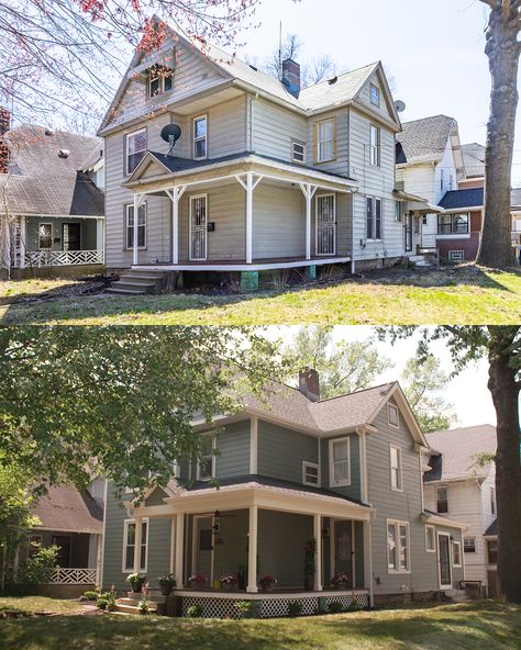 We’re showing off the beautiful home transformation from the winners of the Military Salute Sweepstakes! Their new exterior features Hardie® siding in Chiseled Green and Birch Tree from the Magnolia Home | James Hardie Collection curated by Joanna Gaines. Click the pin to read the blog post to learn more about the Military Salute and the broader Hardie Honors product rebate program. Military Salute, Siding Styles, Siding Trim, Types Of Siding, Shake Siding, Hardie Siding, Home Transformation, Shingle Siding, James Hardie