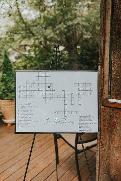 Crossword puzzles with questions related to bride and groom Crossword Wedding, Wedding Crossword Puzzle Sign, Large Crossword Puzzle Wedding, Wedding Crossword Puzzle Questions, Bridal Shower Crossword Puzzle, Wedding Crossword Puzzle, Wedding Puzzle, Puzzle Frame, Crossword Puzzles