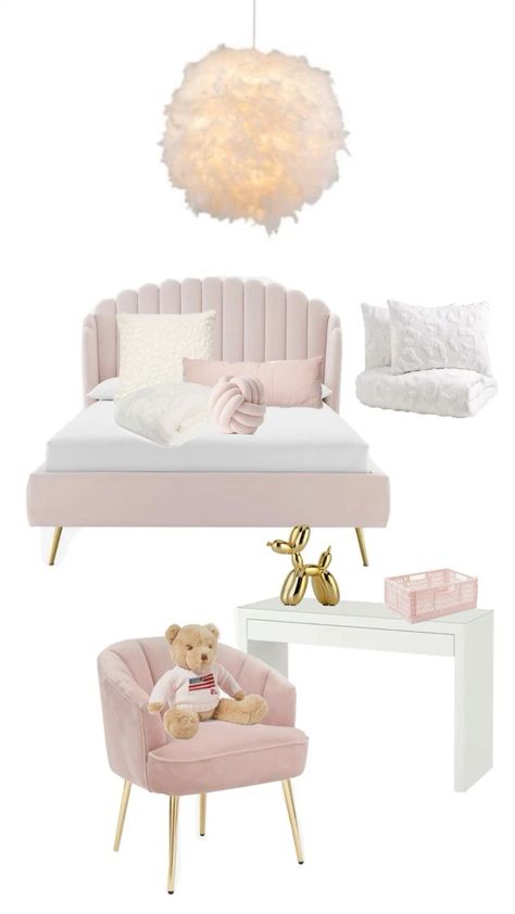 Girly Teenager Bedroom, Girly Bedroom Ideas For Kids, Room Wishlist, Pink Bedroom Ideas, Pink Bedrooms, Redecorate Bedroom, Room Renovation, Dream Room Inspiration, Room Makeover Bedroom