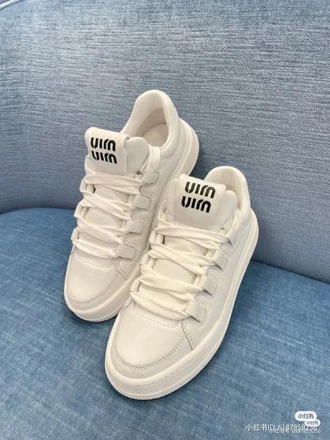 Shoes For Women 2024, Miu Miu Sneakers, Miumiu Shoes, Casual Instagram, Preppy Shoes, Miu Miu Shoes, Shoe Inspiration, Girly Shoes, Luxury Sneakers