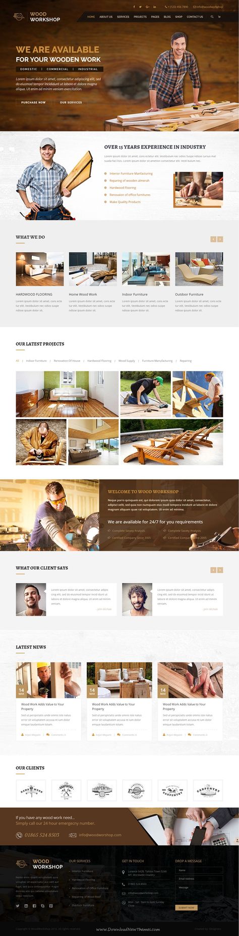 Wood Workshop HTML Template is specially designed for all kind of #carpenter, construction, handyman, Reparing and all type of Carpenter #website. Woodworking Website Design, Carpenter Website Design, Wood Website Design, Wood Workshop, Blog Website Design, Carpentry Workshop, Business Website Design, Brand Website, App Design Inspiration