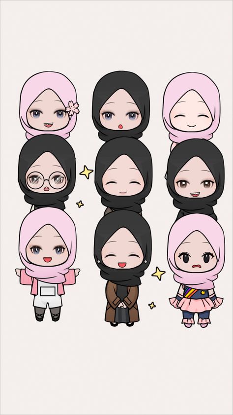 Chibi Hijab, Procreate Ipad Tutorials, Pop Art Drawing, Flat Design Illustration, Anime Jewelry, Cool Pencil Drawings, Hijab Cartoon, Poster Drawing, Gesture Drawing