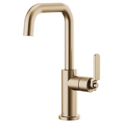 Litze® | Bar Faucet with Square Spout and Industrial Handle Litze Kitchen Faucet, Brizo Litze Kitchen Faucet, Brizo Kitchen Faucet, Brizo Bathroom Faucet, Brizo Litze, Corner Shower Doors, Bar Sink Faucet, Bar Faucet, Bar Faucets