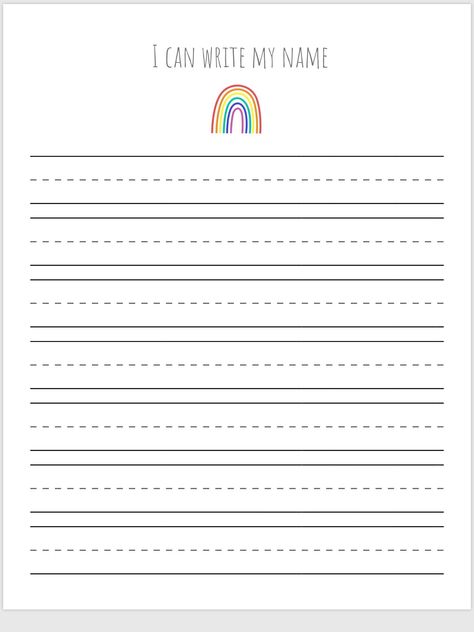 Excited to share the latest addition to my #etsy shop: I Can Write My Name Printable PDF I Know My Name Free Printable, Free Name Writing Printables, I Can Write My Name Free Printable, Trace My Name Free Printable, Write My Name Printable, Rainbow Write Name, I Can Write My Name, Preschool Spanish Lessons, Write My Name