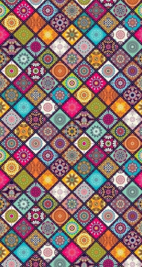 Chumbak Prints, Mandala Wallpaper, Screen Savers Wallpapers, Decoupage Paper, Cellphone Wallpaper, Flower Backgrounds, Screen Wallpaper, Mosaic Patterns, Colorful Wallpaper