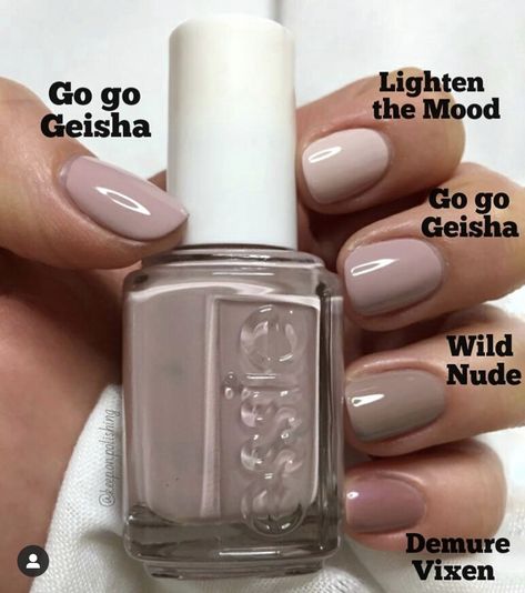 Basic Nail Polish Colors, Neutral Nails Essie, Gel Neutral Nail Colors, Essie Neutral Colors, Essie Nail Polish Neutral, Nude Autumn Nails, Fall Neutral Nail Colors, Essie Nail Polish Colors, Essie Nail Colors