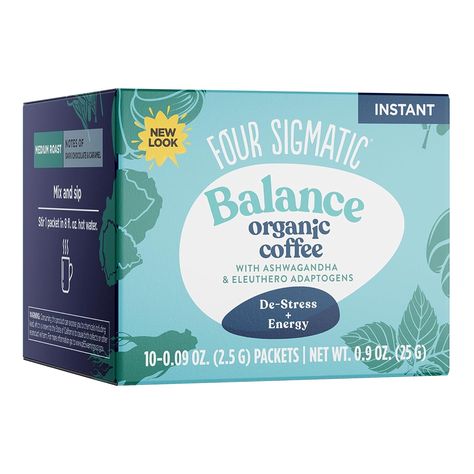 MEDITATION IN A CUP: Half the caffeine, plenty of adaptogens to master stress; Adaptogen coffee mix with organic instant coffee & organic tulsi, organic ashwagandha, organic eleuthero to stay calm, cool, and collected
BALANCE & MASTER STRESS: Adaptogens help your body to balance and fight occasional stress; Tackle your to-do list without caffeinated jitters thanks to the adaptogens organic tulsi (100mg) and organic ashwagandha (200mg) Adaptogen Coffee, Four Sigmatic, Natural Calm, Chaga Mushroom, Fair Trade Coffee, Coffee Mix, Mushroom Coffee, 10 Count, Organic Coffee