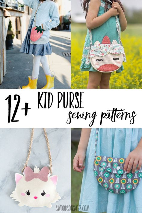 Pick an adorable kid purse sewing pattern and stitch up something sweet for spring! Lots of fun purse tutorials to sew for children, with cute designs and simple outlines. #sewing #sewingbags Kids Purse Diy, Purse Patterns To Sew, Diy Purse Patterns, Childrens Purses, Purse Patterns Free, Purse Sewing, Toddler Purse, Purse Sewing Patterns, Kids Purse