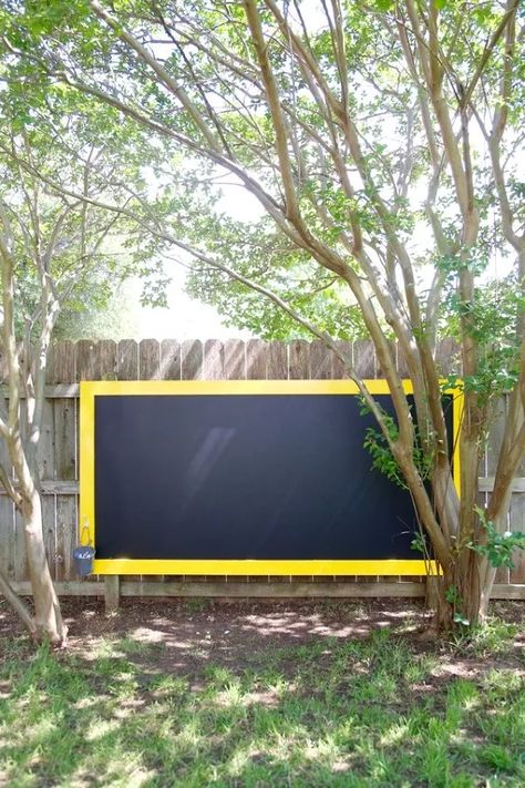 Outdoor Chalkboard, Pallet Playhouse, Accent Wall Stencil, Large Chalkboard, Cedar Garden, Chalk Wall, Diy Chalkboard, Outdoor Classroom, Chalkboard Wall