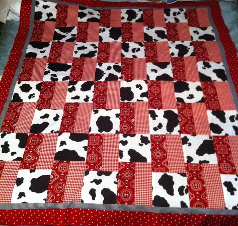 Cow Rag Quilt, Cow Quilts, Cow Quilt, Cow Print Quilt Ideas, Cow Print Quilt, Cow Quilt Pattern, Cow Quilts Ideas, Cow Baby Blanket, Cow Print Baby Blanket