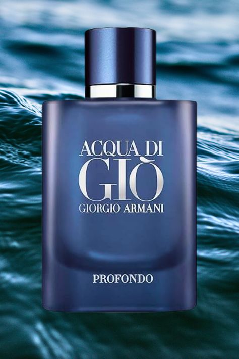 Acqua di Giò Profondo by Giorgio Armani is a Aromatic Fougere fragrance for men. Acqua di Giò Profondo was launched in 2020. The nose behind this fragrance is Alberto Morillas. Top notes are Sea Notes, Aquozone, Bergamot and Green Mandarin; middle notes are Rosemary, Lavender, Cypress and Mastic or Lentisque; base notes are Mineral notes, Musk, Patchouli and Amber. Mens Perfumes, Armani Perfume, Unique Fragrance, Aftershave, Signature Scent, Mens Fragrance, After Shave, Modern Man, Giorgio Armani